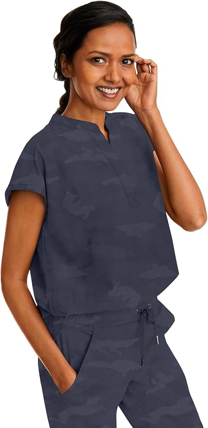 Healing Hands Purple Label Scrub Top for Women Modern Fit Tee | 2 Functional Pockets, Moisture Wicking Fabric, 360° Stretch, Quick Dry Performance, Back Yoke, Rounded Hem, Easy Care