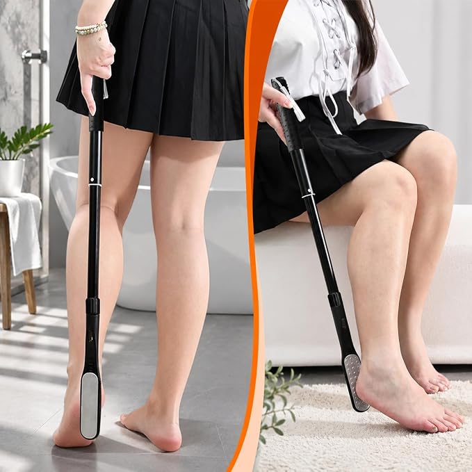 Toe Gap Cleaning Brush, 18.82"-25.98" Telescopic Toe Cleaning Brush Long Handle, Toe Scrubber for Deep Cleaning and Exfoliating for Women and Men, Elderly