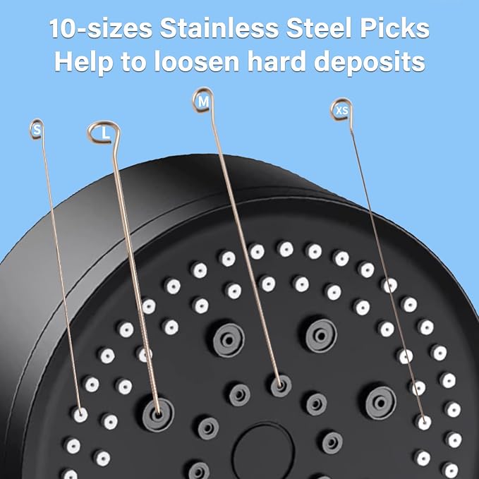 30 Pcs Shower Head Cleaner Tool with Shower Head Cleaning Brushes & Showerhead Cleaner Picks - Unclogs Clogged Nozzles, Removes Hard Water Deposits & Small Gaps | Durable Bristle Design