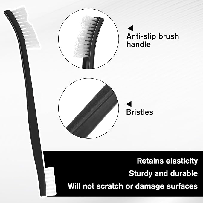 10 PCS Small Brushes for Cleaning, Double-Ended Nylon Detail Cleaning Brush Set for Jewelry, Cars, Kitchen, Bathroom Gaps, Tight Spaces
