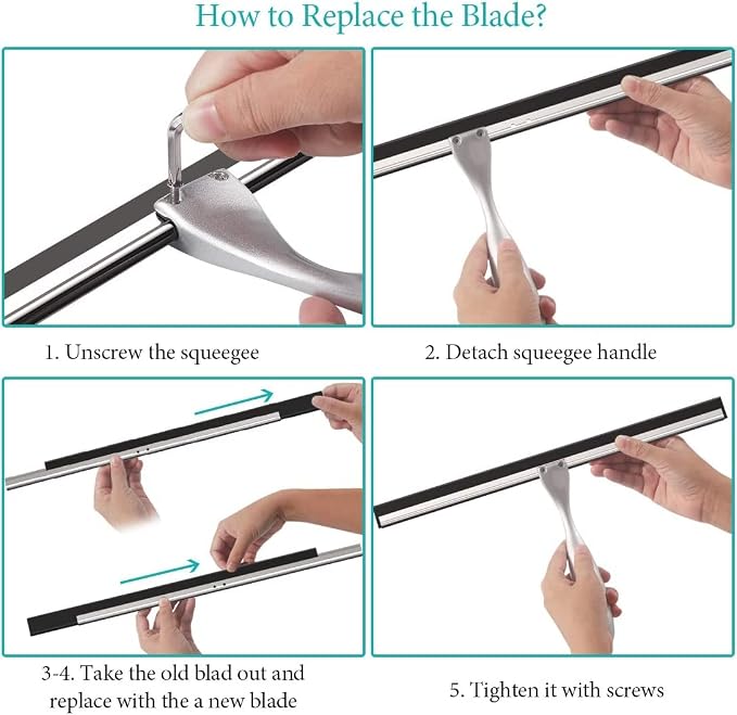 Standard Shower Glass Doors Squeegee Replacement Silicone Rubber Blade 10 inch 2PCS