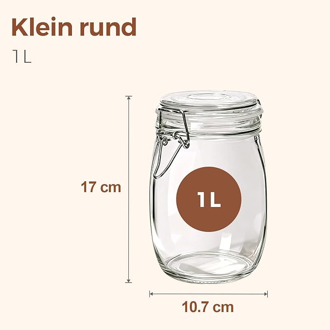 ComSaf Round Glass Jars with Airtight Lids 34 oz 3 Pack Apothecary Coffee | Cookie candy storage, Coffee food storage, Farmhouse decor, Kitchen counter display, Cabinet pantry jars, Snacks