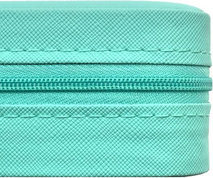 TRODANCE Mini Jewelry Travel Case, Small Portable Jewellry Organizer Box Portable Display Storage Box for Rings Earrings Necklaces, Gifts for Girl, Women, Wedding, Birthday, Mom, Mother's Day (Blue)