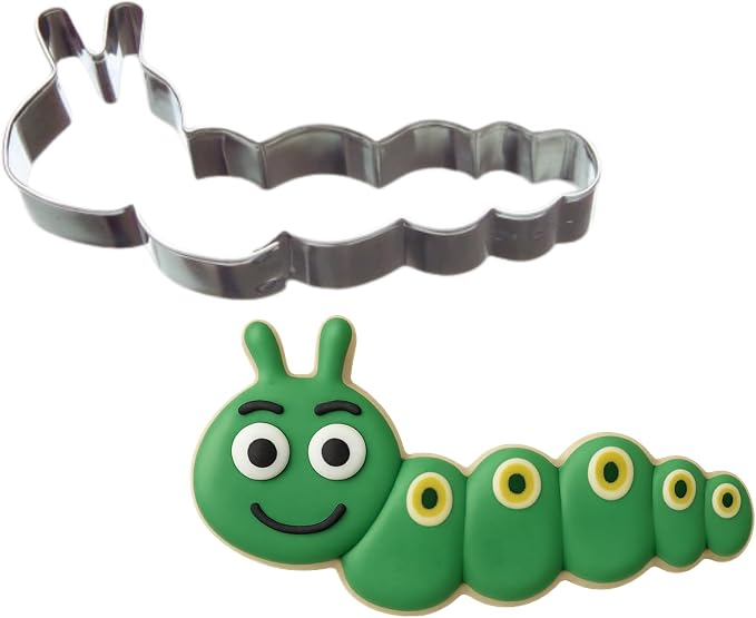 Foose Cookie Cutter 7 Piece Insect 3.5 in Dragonfly, 4.25 in Caterpillar, 3 in Ladybug, 4.5 in Butterfly, 3.5 in Grasshopper, 4.25 in Snail, 3.25 in Mushroom - USA Made