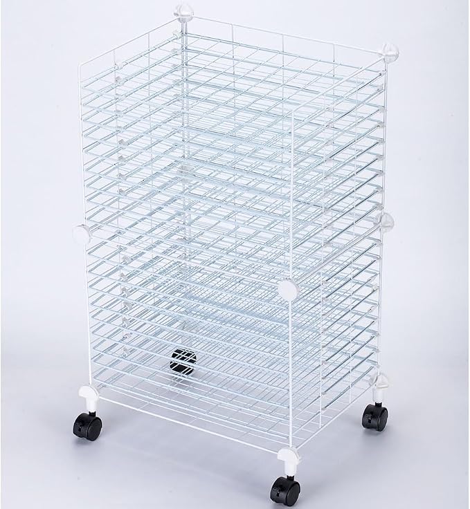 FDSDEFEN Art Drying Rack Removable Shelves ，Wall Art Drying Rack，Art Organizer for Kids, Art Studio and Tabletop Storage, Craft Room and Desktop (20 Shelves)