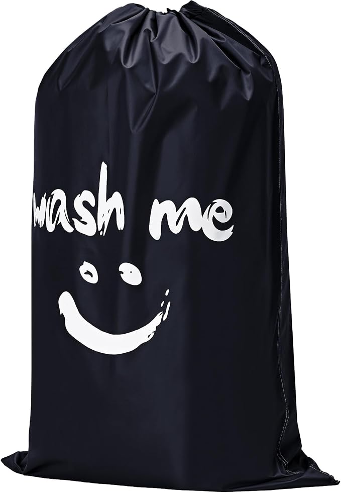 HOMEST XL Laundry Bag 28" x 40", Extra Large Dirty Clothes Organizer | Holds 3-4 Loads, Machine Washable Drawstring Laundry Bag for Dorm, Camp, Laundromat, Family, Travel,Black