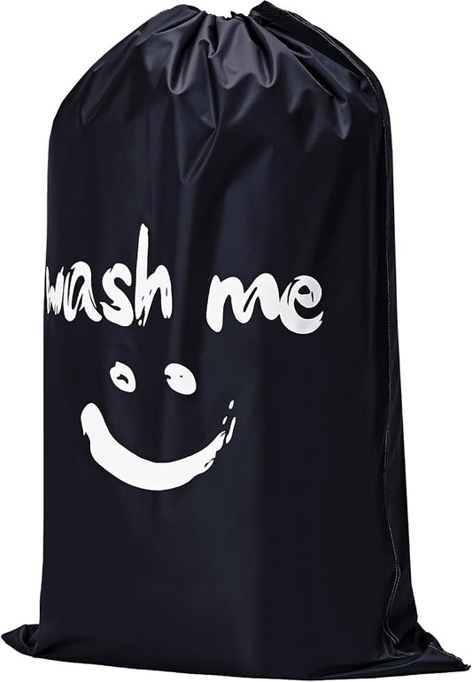 HOMEST XL Laundry Bag 28" x 40", Extra Large Dirty Clothes Organizer | Holds 3-4 Loads, Machine Washable Drawstring Laundry Bag for Dorm, Camp, Laundromat, Family, Travel,Black