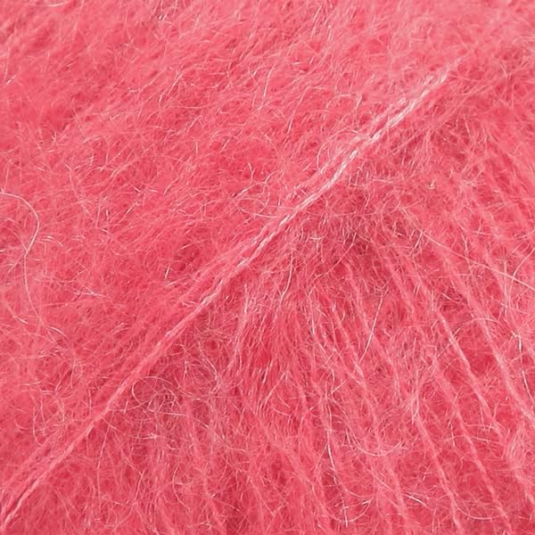 Mohair and Silk Yarn Drops Kid-Silk, 0 or Lace, 2 Ply, 0.9 oz 230 Yards per Ball (32 Raspberry)
