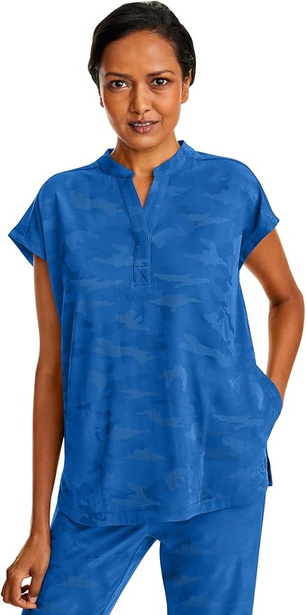 Healing Hands Purple Label Scrub Top for Women Modern Fit Tee | 2 Functional Pockets, Moisture Wicking Fabric, 360° Stretch, Quick Dry Performance, Back Yoke, Rounded Hem, Easy Care