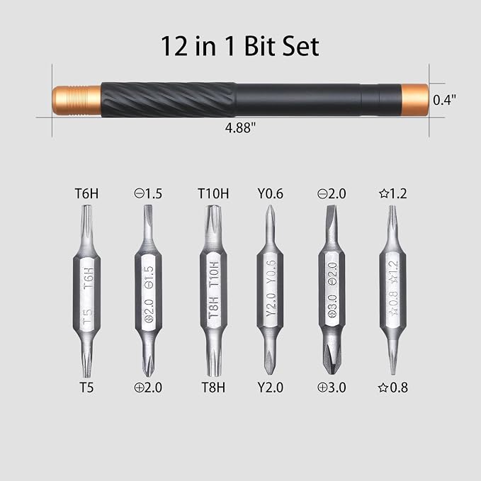 HengTianMei Eye Glasses Screwdriver Kit 12 in 1 Magnetic Screwdriver Set, Small Screw Driver Repair Tool Set for Eye Glasses Xbox, Computer, Phone, Macbook, Laptop, Game Console, Watch