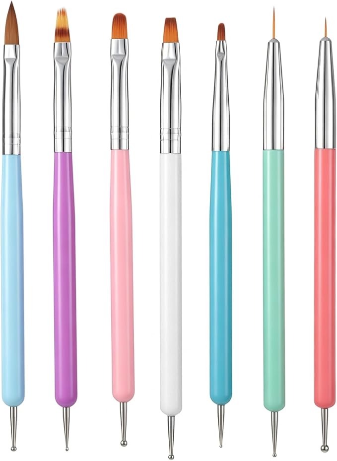 7 Pcs Food Safe Paint Brushes, Cookie Decorating Tools with Wood Handle, for Baking, Pastry, Macaron & Candy Making, Non-Toxic & Durable (Colorful Set)