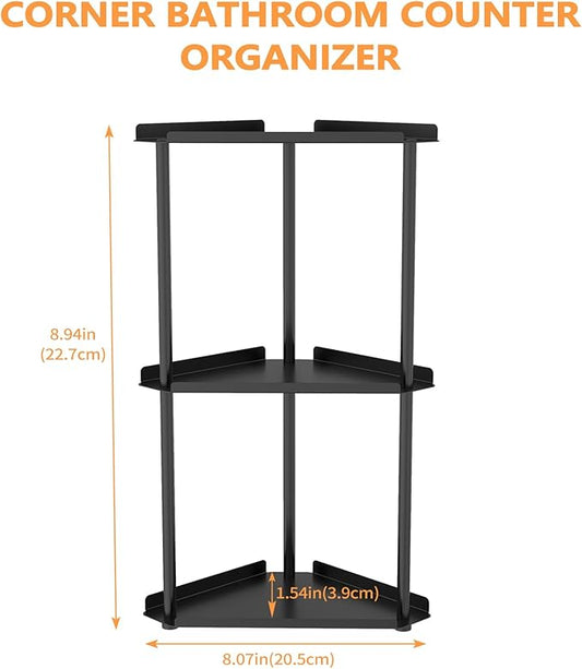 FLE 3 Tier Corner Bathroom Counter Organizer, Countertop Corner Shelf,Makeup Organizer and Storage for Bathroom