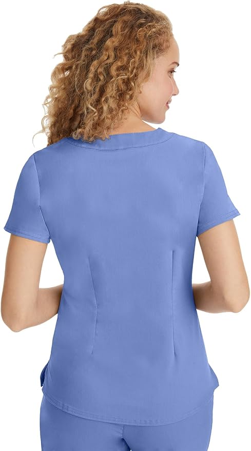 Healing Hands Purple Label Jane Scrub Top for Women Y-Neck Design | 2 Patch Pockets, Slim Fit Side Vents, Fitted Shirttail Silhouette, Breathable Comfort, Easy Care Fabric, Made for Every Shift