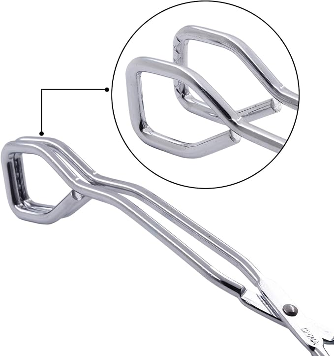 HINMAY Scissor Cooking Tongs 11-Inch Stainless Steel Wire Tongs Kitchen Scissor Tongs, Set of 2