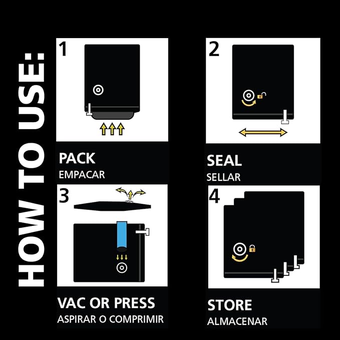 Shrink-Pak Vacuum Seal Storage Bags for Clothing, Travel, Bedding | Tear & Water Resistant, Dual-Valve Space Saver Compression Bags, Pump Included - Jumbo (30x36 Inch), 3-Pack