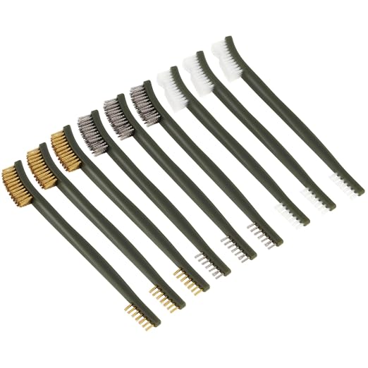 Mini Wire Brush Set, Paint and Dirt Remover, Cleaning Welding Slag and Rust, Handy Steel / Nylon / Brass Brush Suitable for Cleaning Paint / Dirt (9)