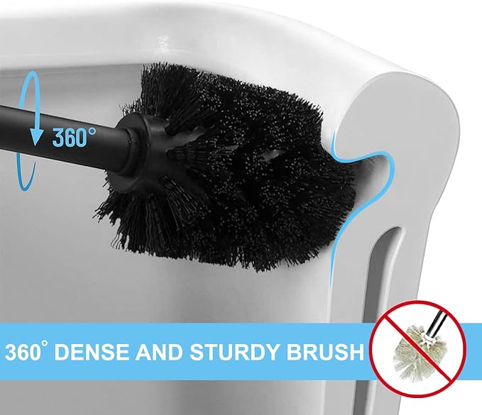 Zahari Home Woodland Toilet Bowl Brush and Holder, Metal, Natural
