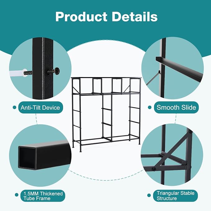 OLIXIS 9 Drawer Fabric Storage Dresser Chest Organizer Unit, Black | Sturdy and lightweight fabric drawers with easy-pull handles. Space-saving versatile organizer for clothes, bedroom