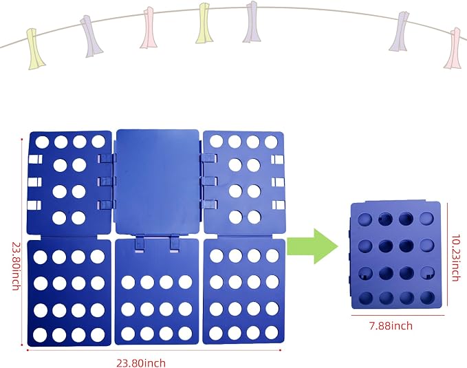 GYE T Shirt Folding Board T Shirt Clothes Folder Laundry Organizer Durable Tool Plastic Easy and Fast Folding Board for Kid Children and Adult to Fold Clothes (Blue) | Durable plastic construction, fast and easy clothes folding, suitable for kids and a...