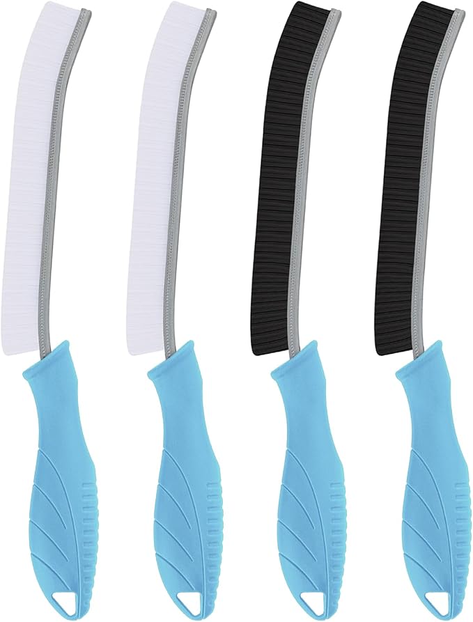 TQRR 2 Pcs Toilet Scrubber Brush, Bathroom Cleaning Brush with Hanging Hole | Multifunctional Hard Bristle Crevice Cleaning Brush,Gap Brush, Cleaner Tools for Sinks, Shower, Tile, Grout (4, Light Blue)