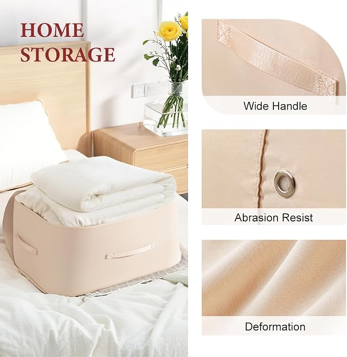 2026 New 3-Layer Ultra Space Saving Self Compression Organizer, Multifunctional Comforter Storage Bag for Comforters, Clothes, Blankets, Home Organization Must Haves (Beige, X-Large)