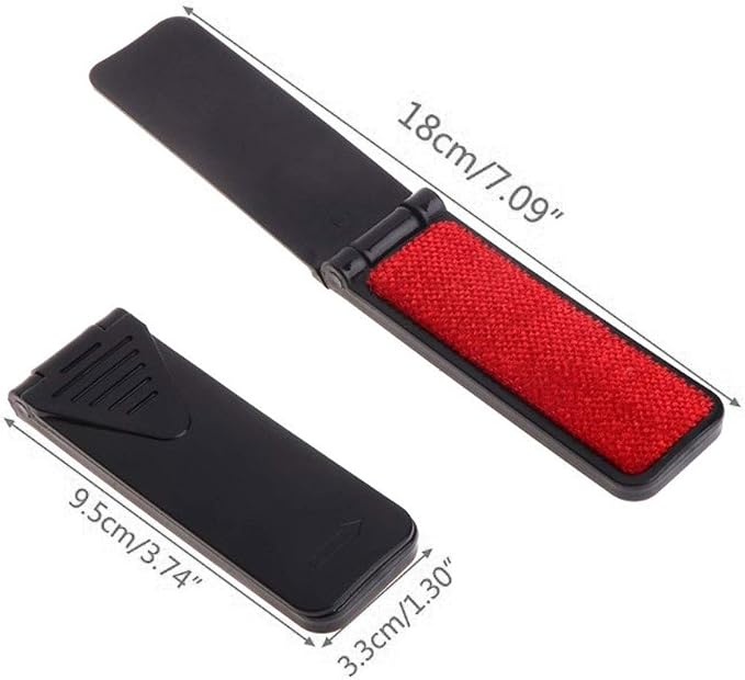 Portable Folding Mini Lint Brush Small Travel Purse Pet Hair Fabric Remover Fabric Fluff Lint Cleaning Tool 3Pcs (Black Folder Type)