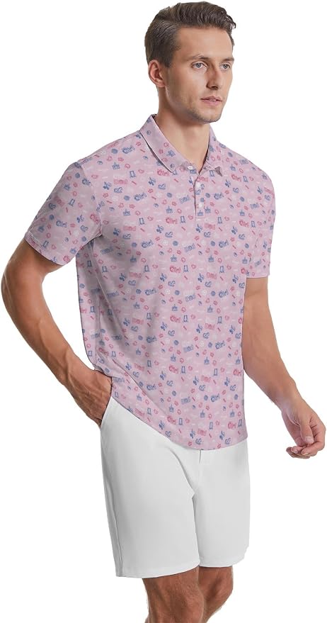 Polo Shirts for Men Moisture Wicking Mens Polo Shirts Patriotic Shirts for Men