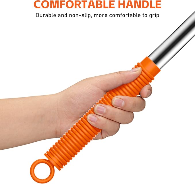 SetSail Cobweb Duster with Extension Pole, for Cobweb Cleaning, Orange | Retractable, 90-inch Long Handle, Spider Web Brush, for Outdoor Indoor High Ceilings Fan