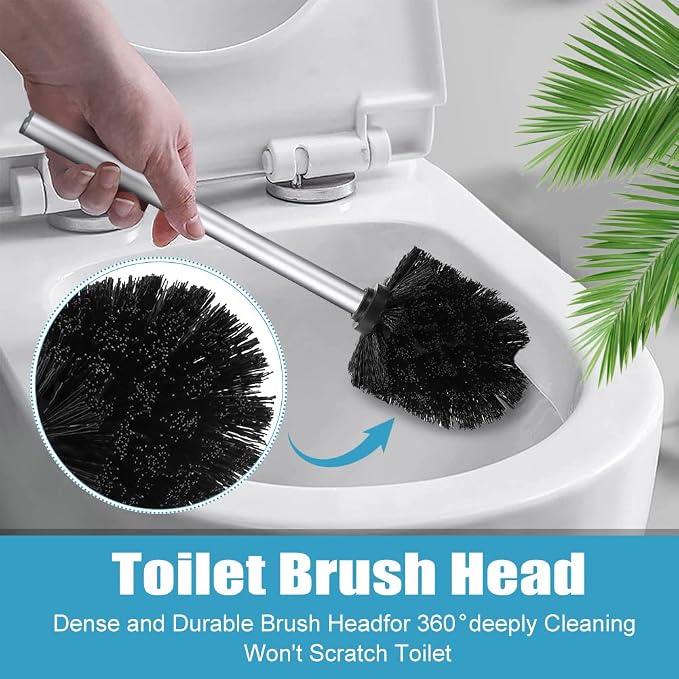 2pcs Toilet Bowl Brush Replacement Head,Toilet Brush Head, Plastic Replacement Toilets Bowl Brushs Heads, Hotel Home Cleaning Tool Fit for Most of Cleaning Holders