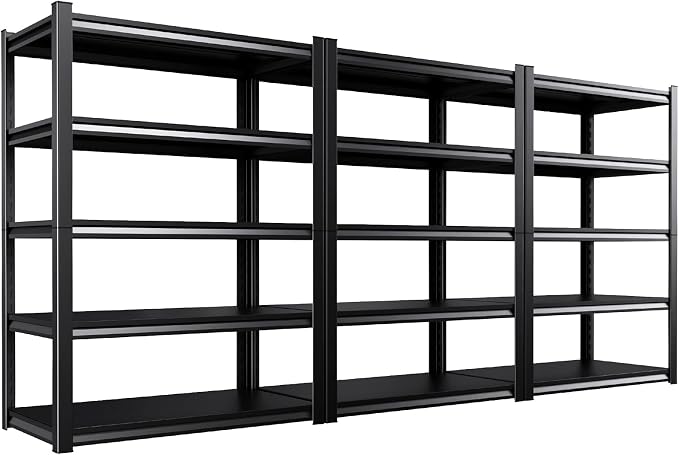 46''W Garage shelving,2500lbs AdjustableTall Heavy Duty Shelving,5T Garage Shelves ,Storage ShelvesUnit，Metal Standing Shelf Units， Utility Rack For Kitchen Warehouse Basement 71.2*46*19.7,3-pack