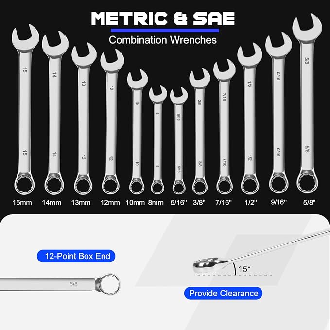 Prostormer 240-Pieces Mechanic Tool Set with Aluminium Tool Box | SAE and Metric Sizes, Chrome-Vanadium Steel, Universal Household and Auto Repair Tool Kit