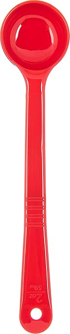 Carlisle FoodService Products Measure Miser Plastic Measuring Spoon with Long Handle, 2 Ounces, Red (Pack of 2)