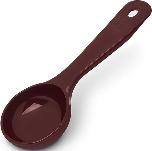 Carlisle FoodService Products Measure Miser Solid Measuring Spoon with Short Handle, 1.5 Ounces, Brown (Pack of 12)