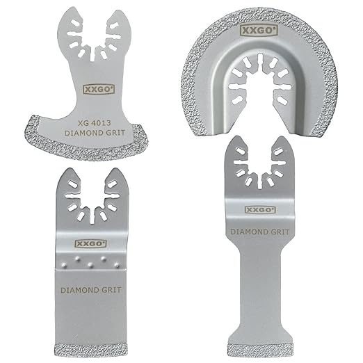 XXGO 4 Pcs Oscillating Tool Diamond Grout Blade for Grout Removal | Best for 1/8" Grout Removing