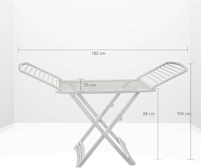 Vileda Clothes Airer, White, 55 x 18 x 126 cm