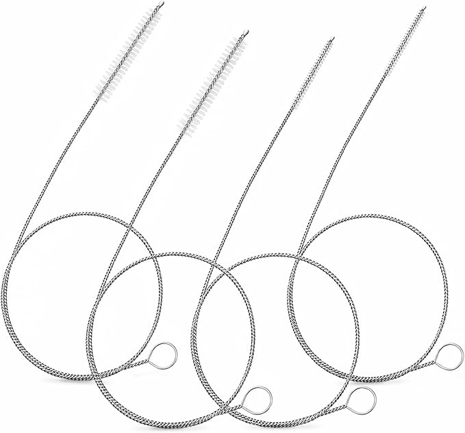 40 Inches 4-Pack Extra Long Cleaner Brush Set, Stainless Steel Pipe Cleaner Brushes for Straws, Kegerator Tubes, Siphon Hoses, Feeding Tubes, Sunroof Drains, Ice Maker Hoses, and More