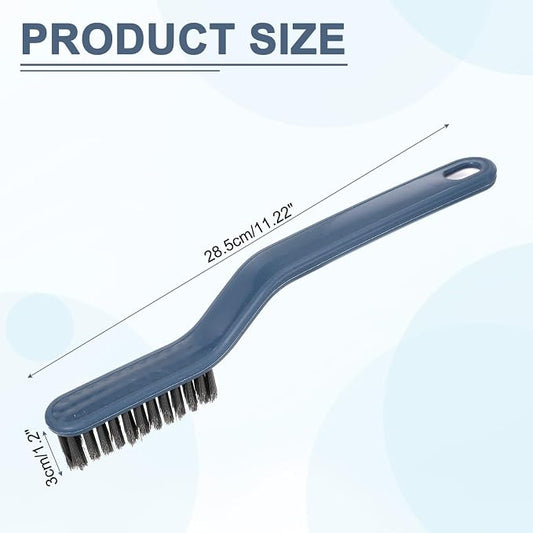 uxcell Crevice Cleaning Brush with Tweezer, Hard Bristle Gap Brush for Tidying Narrow Space, Deep Cleaning Supplies for Kitchen Sink, Toilet, Bathroom, Bathtub, Home, Window, Blue
