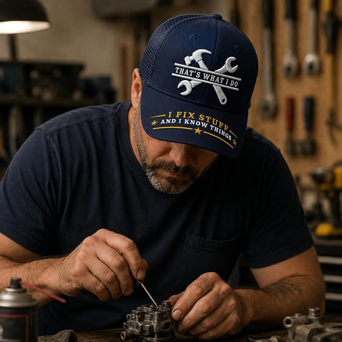 I Fix Stuff Funny Dad Hat,Gifts for Men Who Have Everything,Fathers Day Birthday Gift for Dad OR Husband