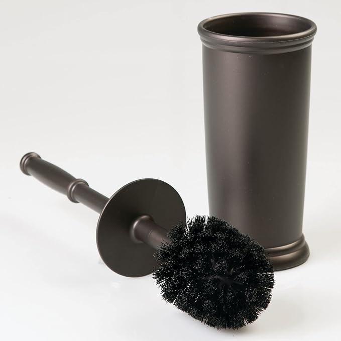 mDesign Metal Freestanding Slim Toilet Bowl Brush and Holder