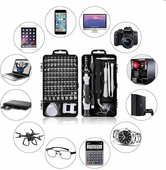 Precision Screwdriver Set, Professional 115 in 1 Magnetic Repair Tool Kit for Computer, Mobile Phone, Laptop, Tablet, Game Console, Watch, Camera, Eyeglasses, Electronics, DIY Projects, etc