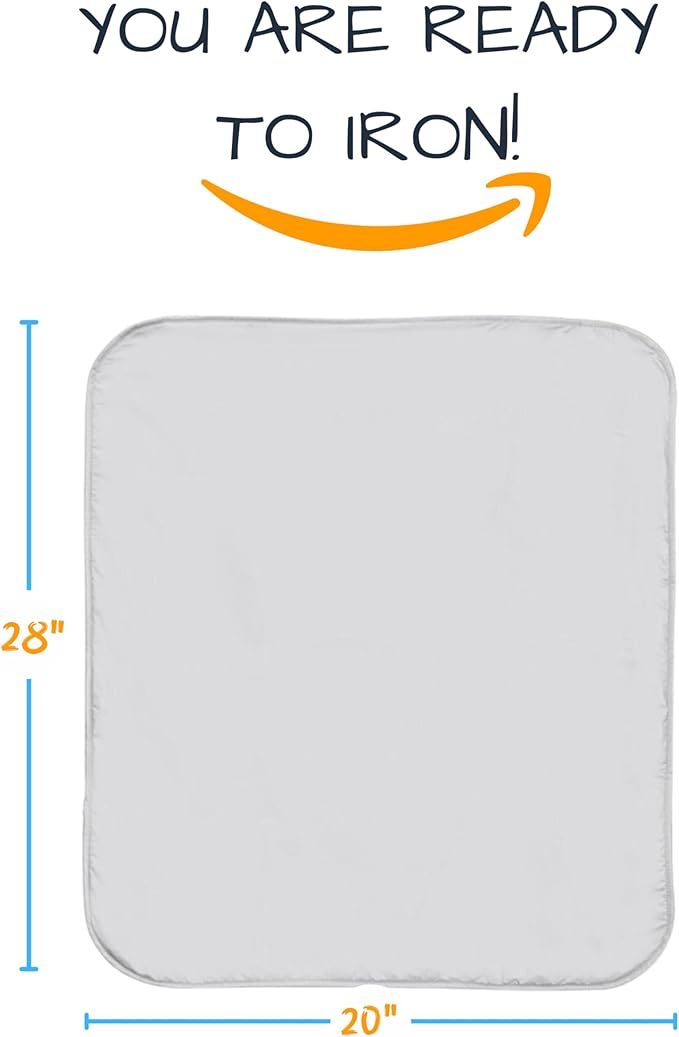 SAVUK Portable Ironing Mat Standard Size Silicone Coated Extra Heavy Duty Thick Padding, Heat Reflective, Non Stick Scorch and Stain Resistant (Ironing Mat - 21"x28")