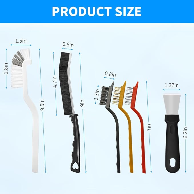 4TH Crevice Cleaning Brush Set–Household Deep Cleaning Supplies, Perfect for Small Spaces, Grout, and Tough Tasks -12 Pack