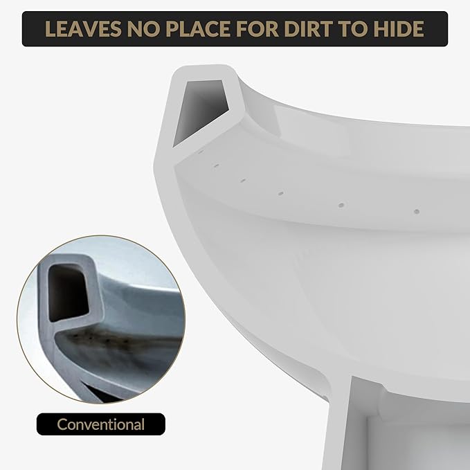 Two Piece Toilet 21 inch Chair Height Round Bowl, Top Dual Push, High Seat Toilet for Elderly, Compact Bathroom Toilet with Soft-Close Seat White