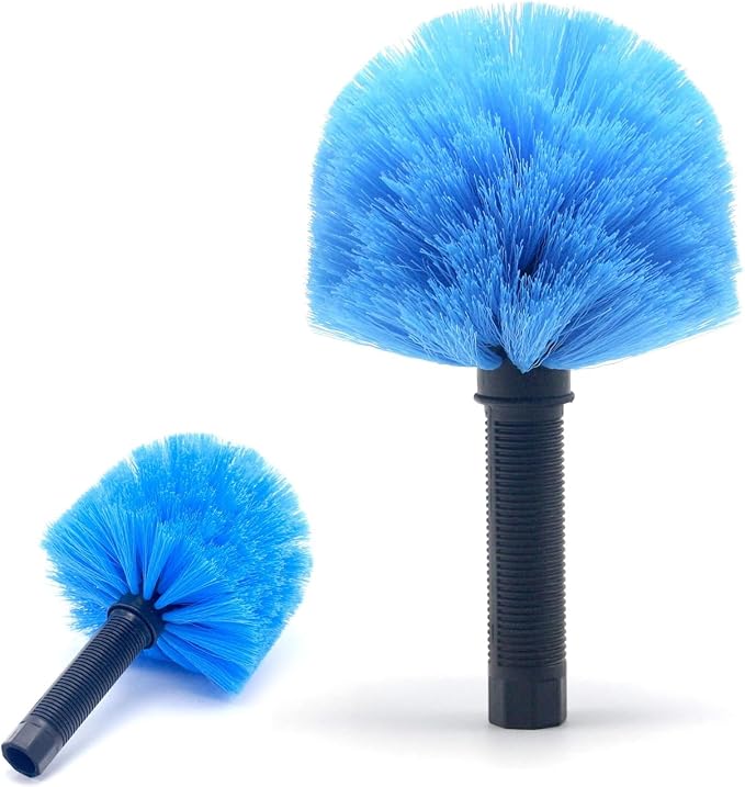 MAYKI Twist-On Cobweb Duster Head Brush 1Pcs, Fits Standard 3/4 inch Threaded Poles, Attachment Spider Web Duster Brush for Outdoor & Indoor Cleaning