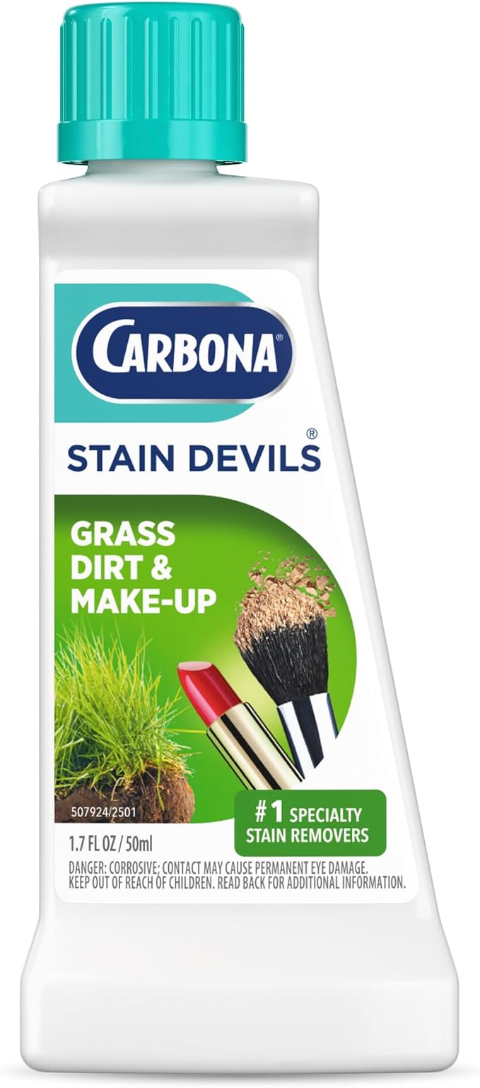 Carbona Stain Devils #6 (1.7 Fl Oz), Targeted Spot Cleaner for Grass, Dirt & Make-Up Stains, Safe on Skin & Washable Fabrics