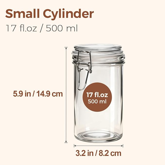 ComSaf Small 16 oz Glass Jars with Airtight Lids 6 Pack Pickling Pantry | Sourdough starter, Overnight oats, Fermenting coffee spices, Pantry organization, Pickling fermenting, Clear glass