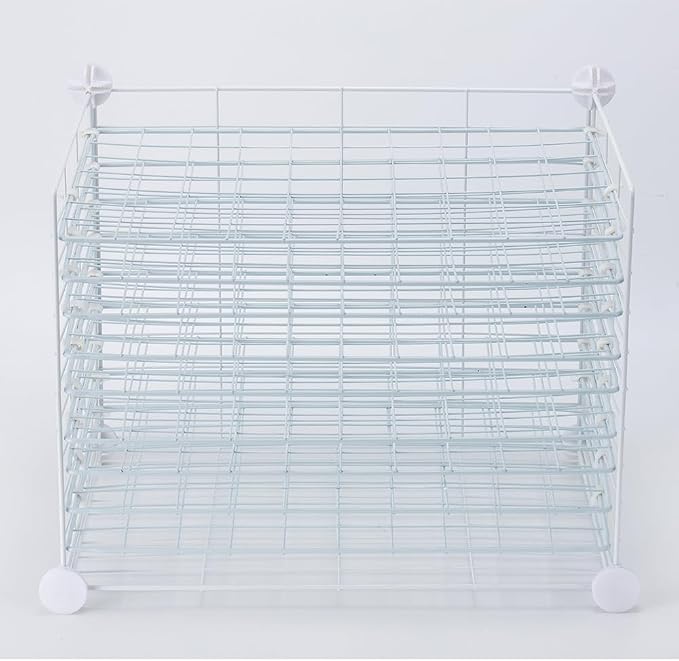 FDSDEFEN Art Drying Rack Removable Shelves ，Wall Art Drying Rack，Art Organizer for Kids, Art Studio and Tabletop Storage, Craft Room and Desktop (10 Shelves)