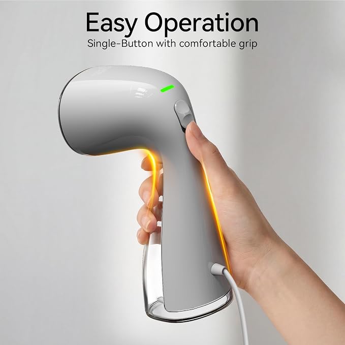 HiLIFE Steamer for Clothes, Portable Handheld Design, 240ml Big Capacity, 700W, Strong Penetrating Steam, Removes Wrinkle, for Home, Office and Travel(ONLY FOR 120V) (Grey)