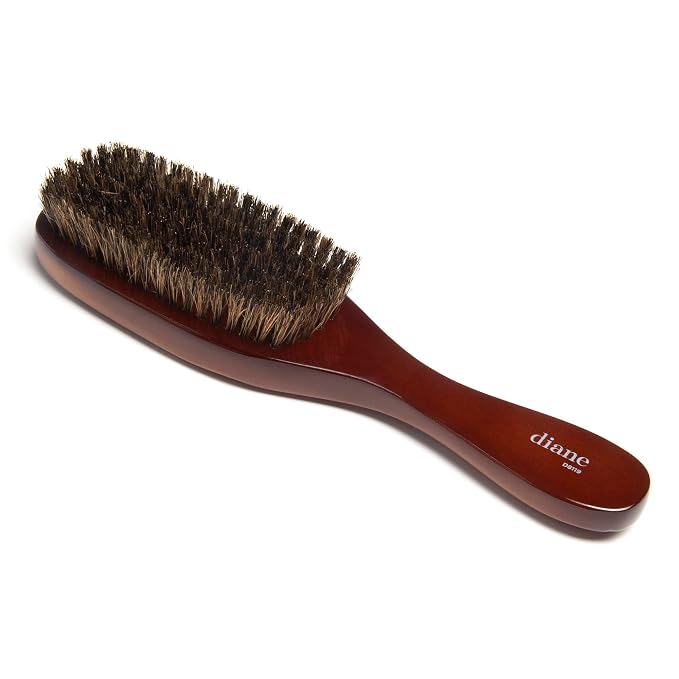 Diane Premium 100% Boar Wave Brush for Men and Barbers , Mens Hair Brush– Medium Bristles for Thick Coarse Hair – Use for Detangling, Smoothing, Wave Styles, Soft on Scalp, Restore Shine and Texture