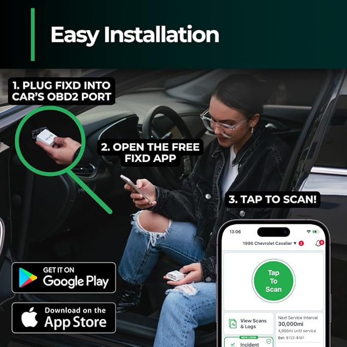 FIXD Bluetooth OBD2 Scanner - Car Diagnostic Check Engine Code Reader | Value 2-Pack | iPhone/Android compatible | Automotive scan tool for repairs + buying | Enhanced manufacturer data